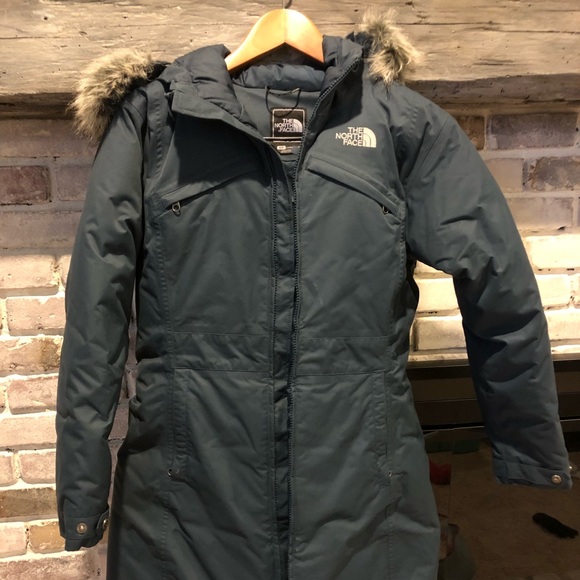 north face knee length parka
